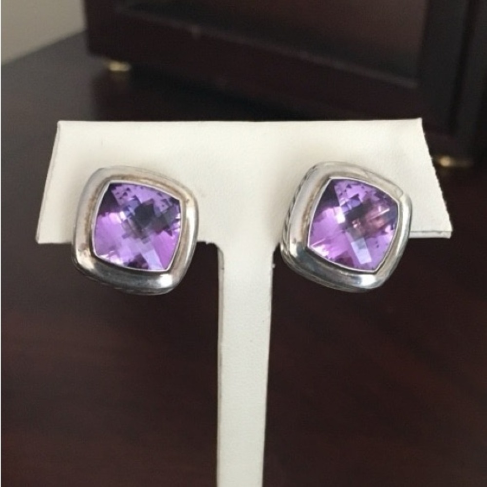 David Yurman Silver and Purple Earrings